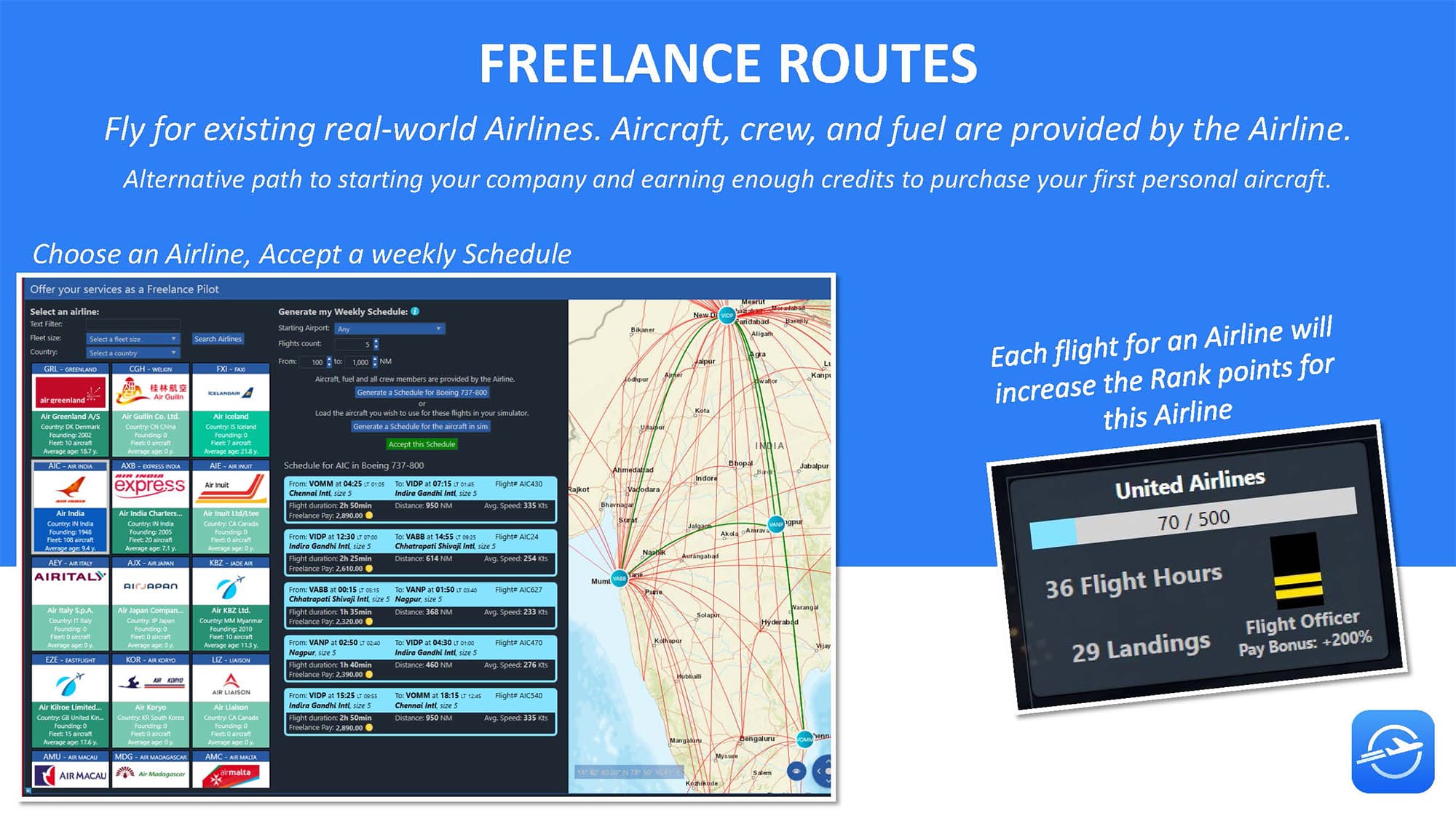 OnAir Airline Manager — in-game screenshot