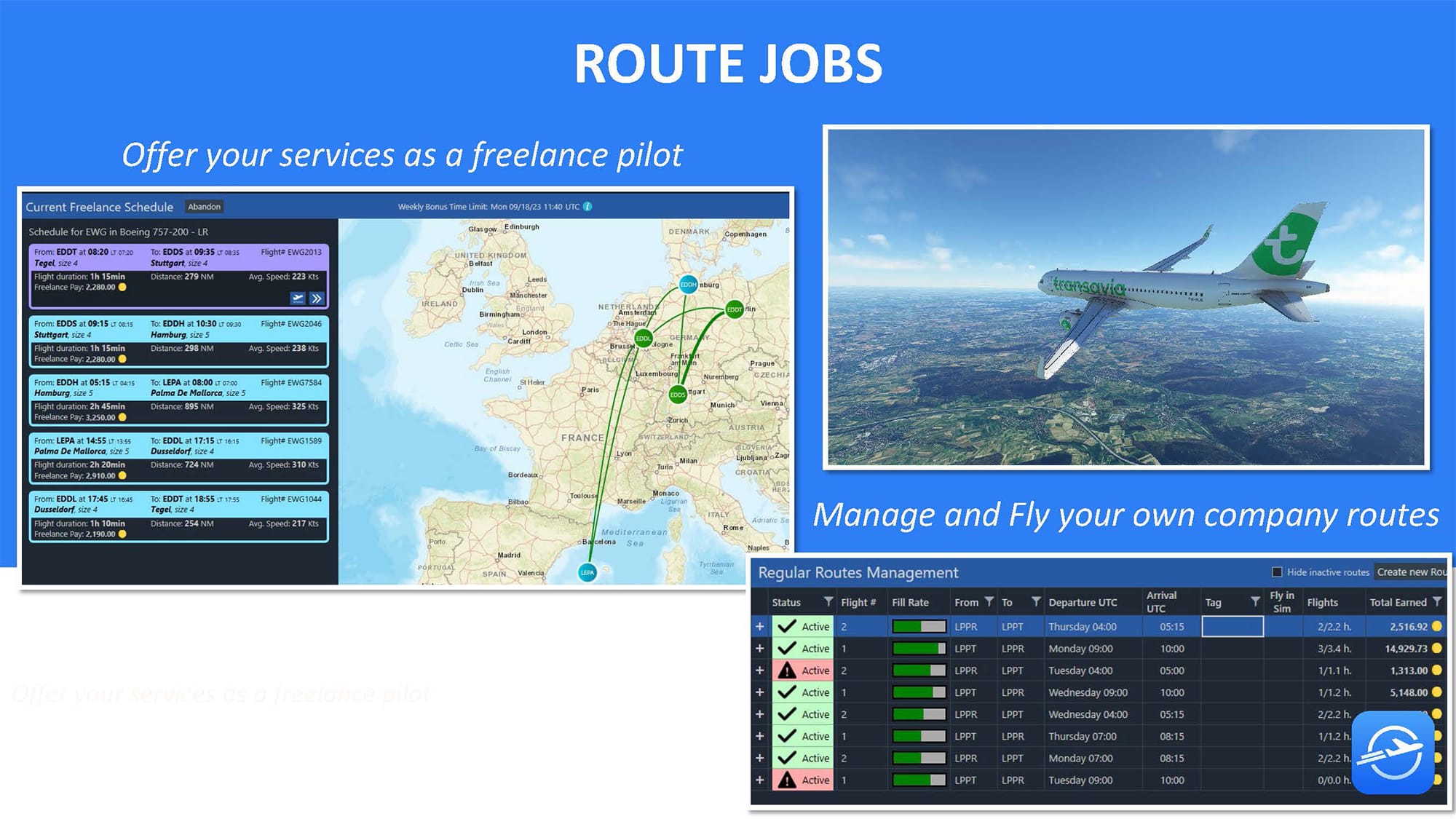 OnAir Airline Manager — in-game screenshot