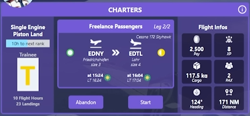 OnAir — charter job mission interface
