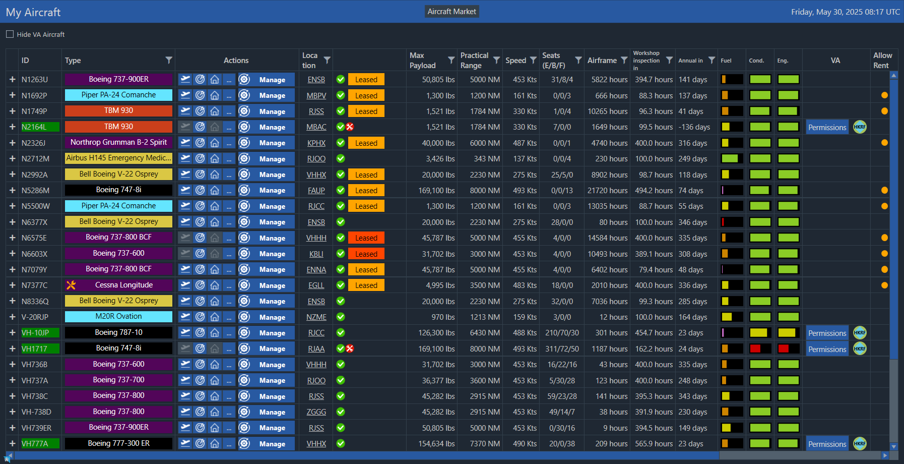 OnAir — aircraft fleet management and leasing interface