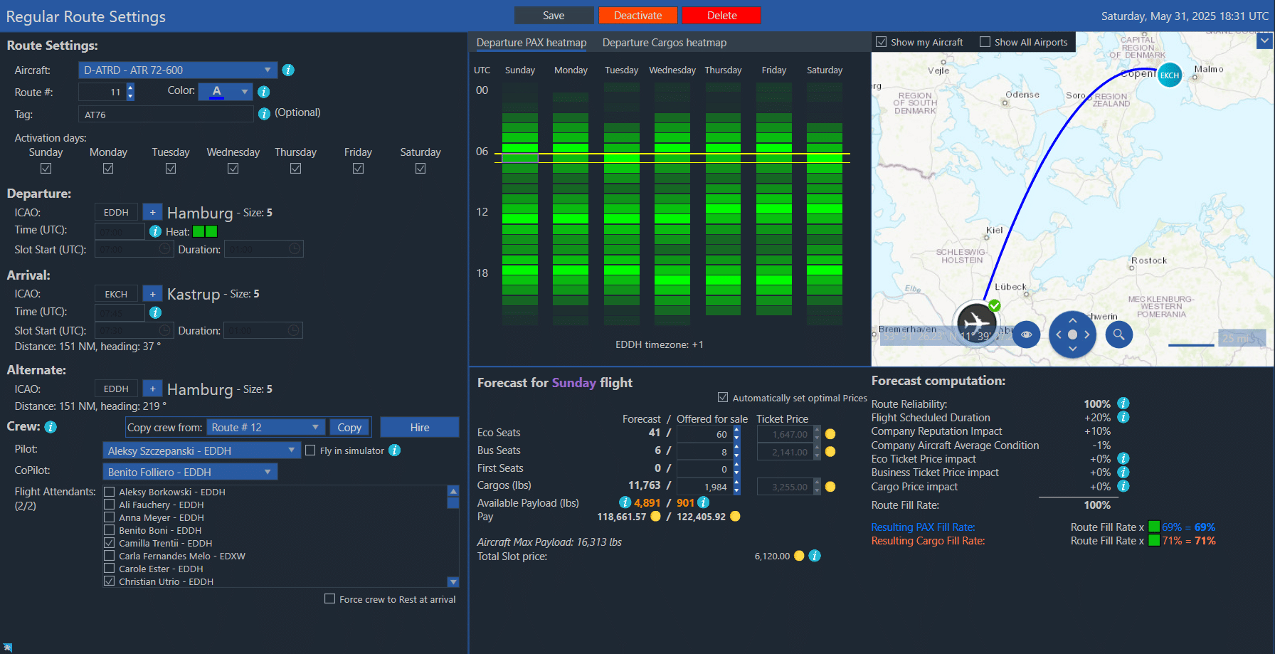 OnAir — scheduled routes and flight planning